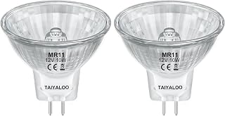 MR11 12V 10W Halogen Light Bulbs 2 Pin FTD Spotlight Bulb, GU4 Bi-Pin Base, Precision Reflector Fiber Optic Light Bulbs for Landscape, Accent, Track Lighting, Dimmable, 2700K Warm White, 2 Pack