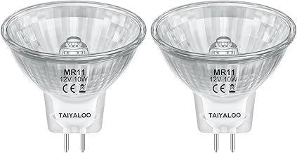 MR11 12V 10W Halogen Light Bulbs 2 Pin FTD Spotlight Bulb, GU4 Bi-Pin Base, Precision Reflector Fiber Optic Light Bulbs for Landscape, Accent, Track Lighting, Dimmable, 2700K Warm White, 2 Pack