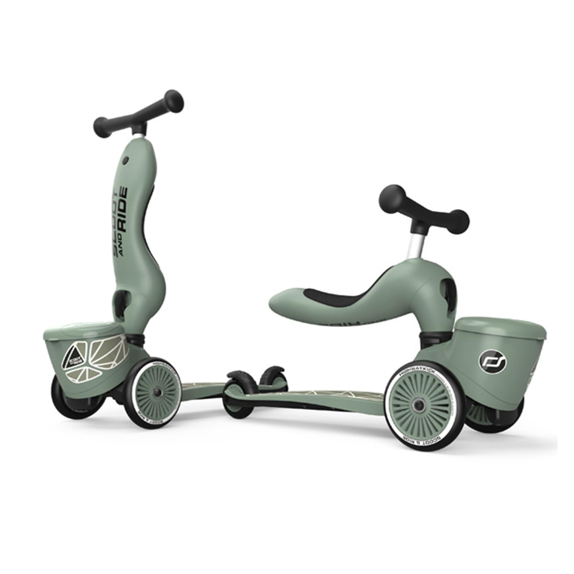 Scoot & Ride Unisex – Bambini Highwaykick 1 Lifestyle Kickboard con seduta e contenitore..