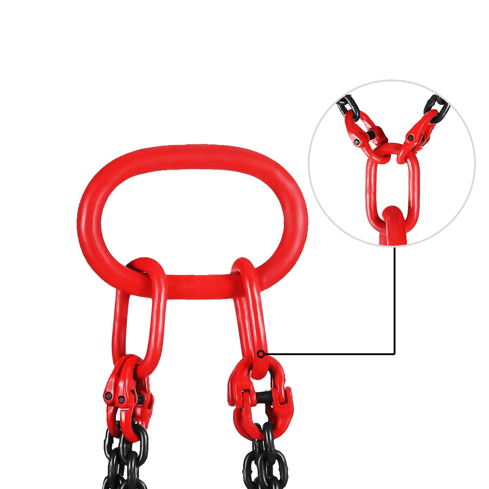Imbragature da carico a catena L'imbracatura a catena di sollevamento solleva 5 T 3M for carichi pesanti con ganci grado 4 gambe e regolatore in acciaio legato G80