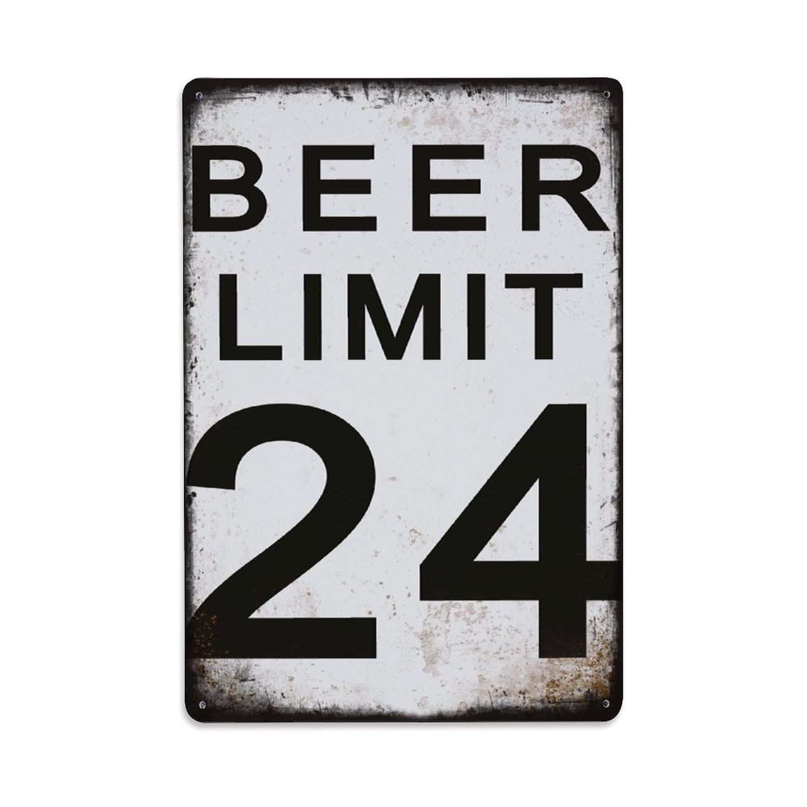 Beer Limit 24 Funny Vintage Metal Sign Vintage Aluminium Metal Sign, Retro Wall Decor for Home, Bar, Garage & Farmhouse 30x20cm