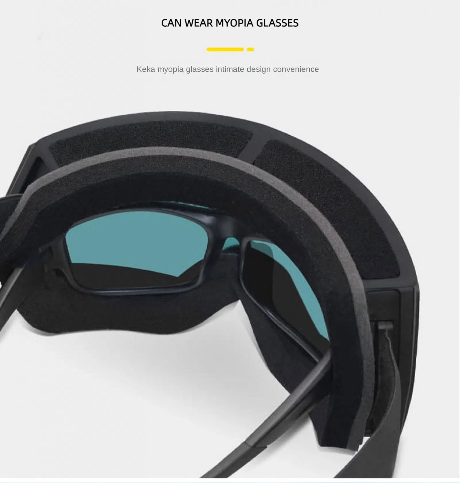 Lunettes de ski d'hiver en plein air, les hommes et les femmes peuvent porter des lunettes antibuée, coupe-vent et protection, peuvent porter des lunettes de ski pour la myopie, afin que les sports