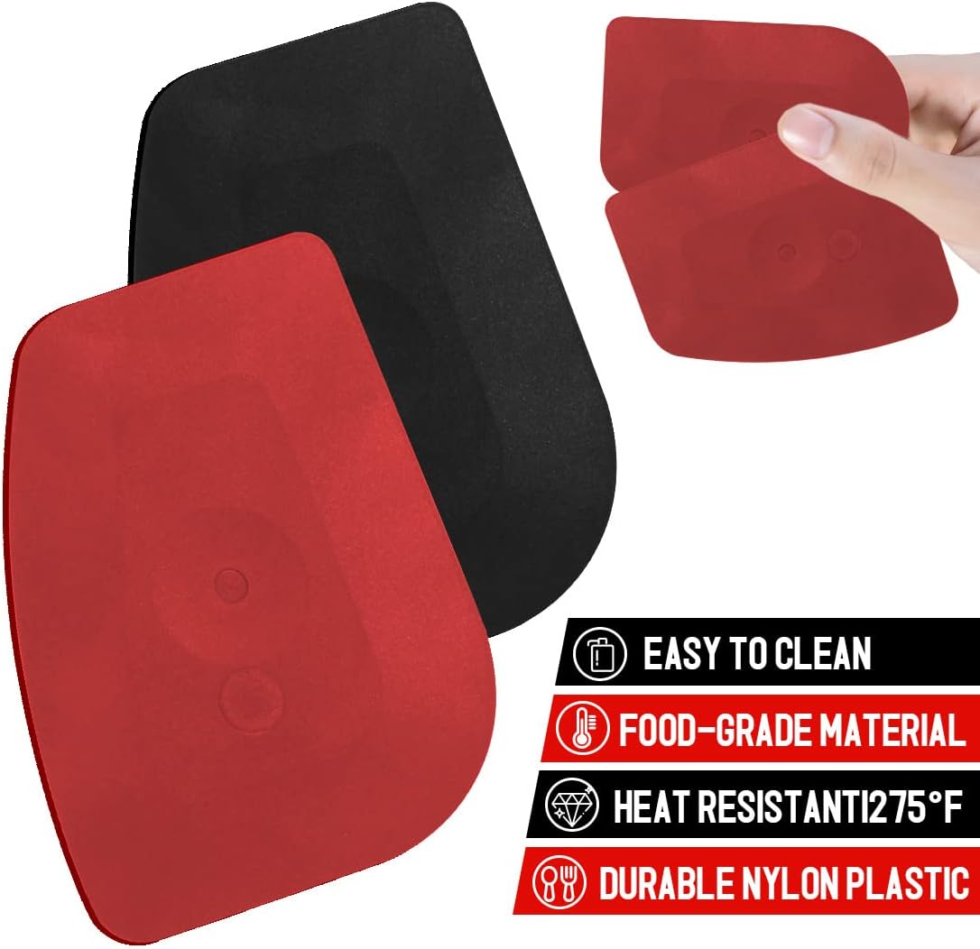 CH HAICHENG 4 PCS Durable Cast Iron Scraper, Grill Pan Scraper Plastic for Cast Iron Skillet, Frying Pans and Griddles