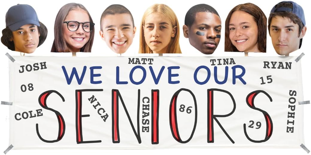 Best BIG Heads™ Senior Night! Cutouts (2-ft Giant Head, Single Pack)