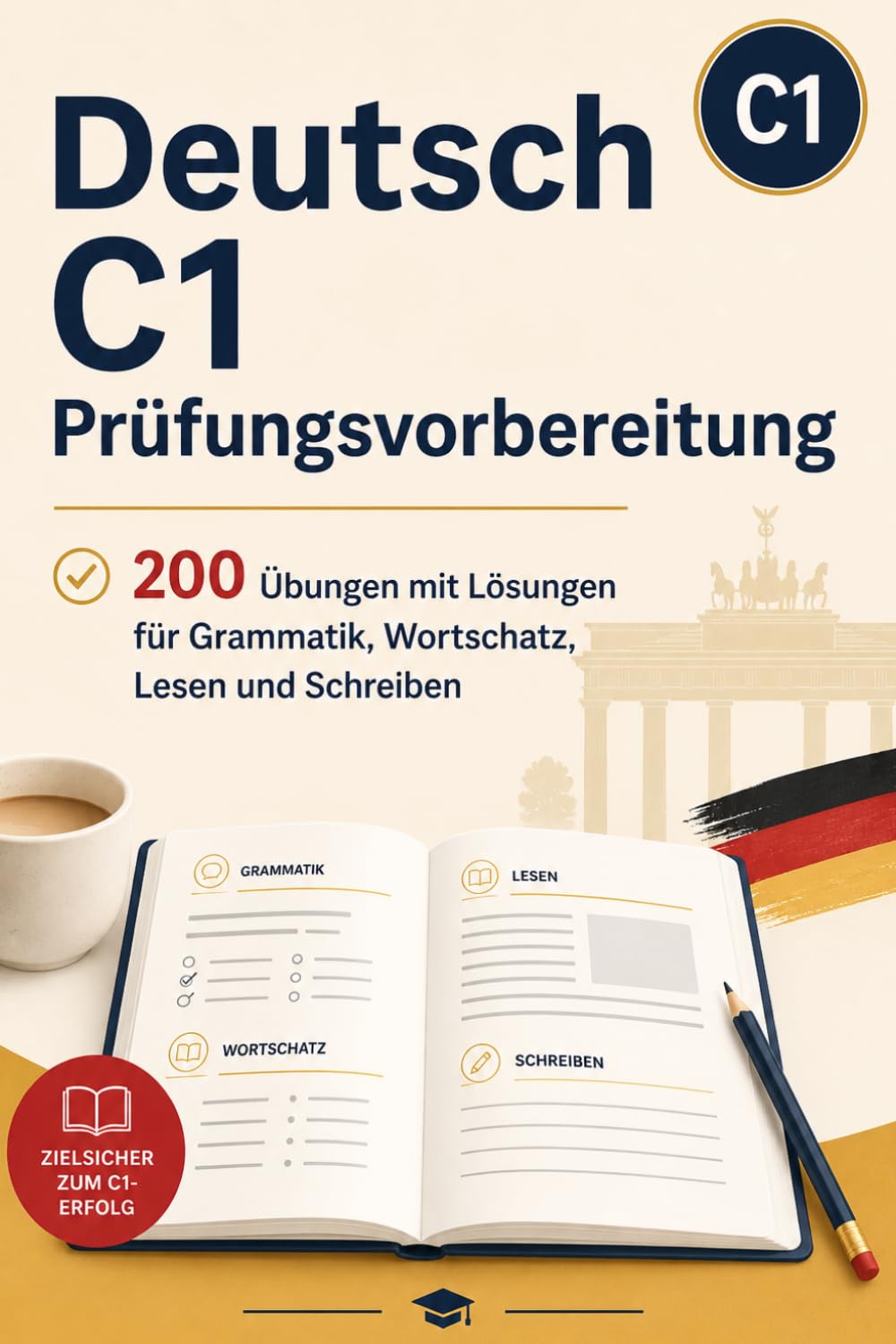 Deutsch C1 Prüfungsvorbereitung 200 Übungen mit Lösungen für Grammatik, Wortschatz, Lesen und Schreiben: Deutsch C1 Intensivtrainer, 200 Übungen mit Lösungen zur sicheren Prüfungsvorbereitung