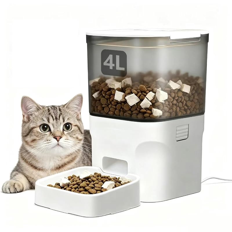 Comedouro Automático para Gatos HIFAY ATX4 com Programação e Reservatório de 4 L