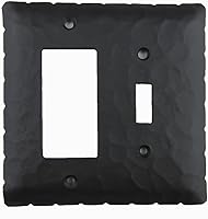 Vista 4 de Rustic Rancho - Cubierta para placa de interruptor de hierro forjado EPH47 (cera natural)