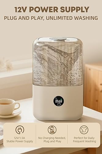 Miniatura 4 de Mini lavadora portátil, 4L de limpieza de lavadora para ropa interior, lavadora compacta enchufable para individuales, apartamentos, caravana,