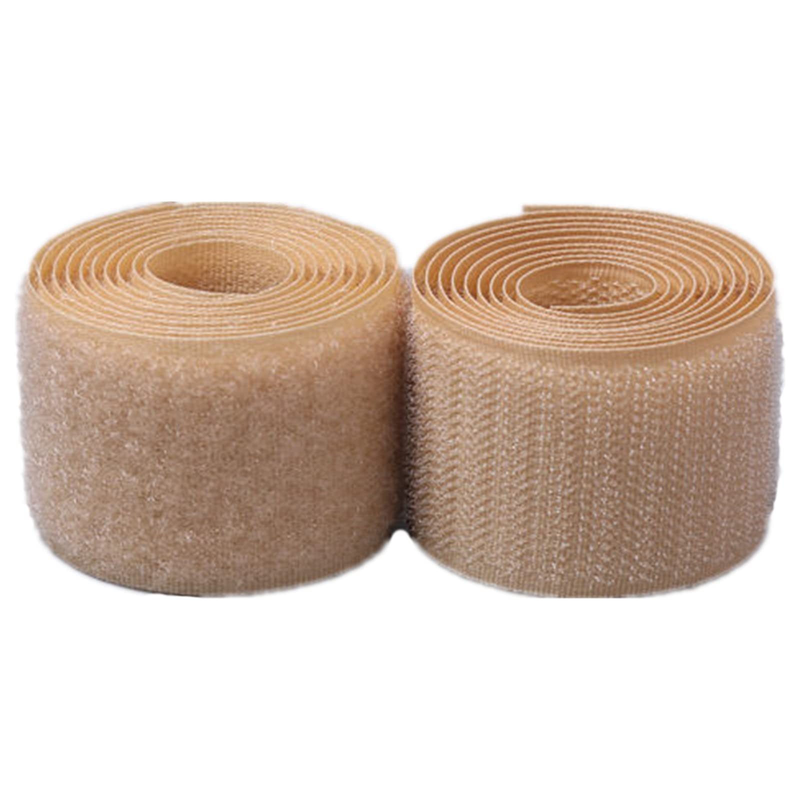 Hook and Loop Tape Sew On 50MM - Non-Adhesive Fastener Nylon Fabric Interlocking Tape for DIY Craft Sewing Fixing Cushions Clothes (Khaki, 2 Yard)