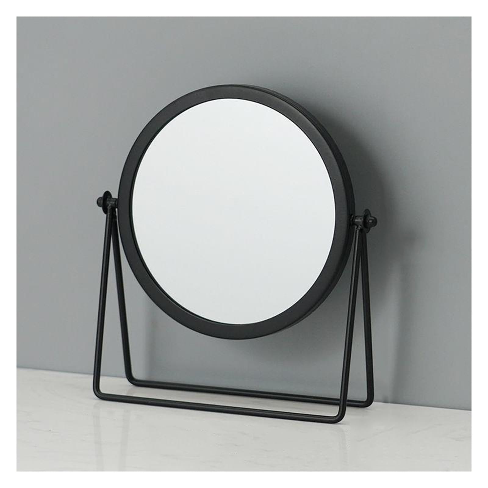 SDCFFC Double-Sided Metal Makeup Mirrors, Vanity Tabletop Mirror, 360°Rotation Vanity Mirror with Stand