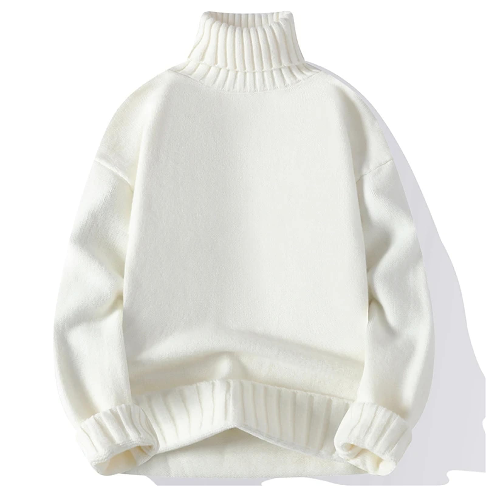 Maglione da uomo a collo alto casual tinta unita maglione lavorato a maglia autunno e inverno maglione caldo e morbido per gli uomini