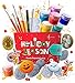 Rock Painting Kit Art Set - Rock Painting Supplies with 10 Smooth Rocks for Painting, Waterproof Acrylic Paint, Rock Art Supplies for Kids Crafts & Adult Craft Kit for Hide and Seek or Kindness Rocks