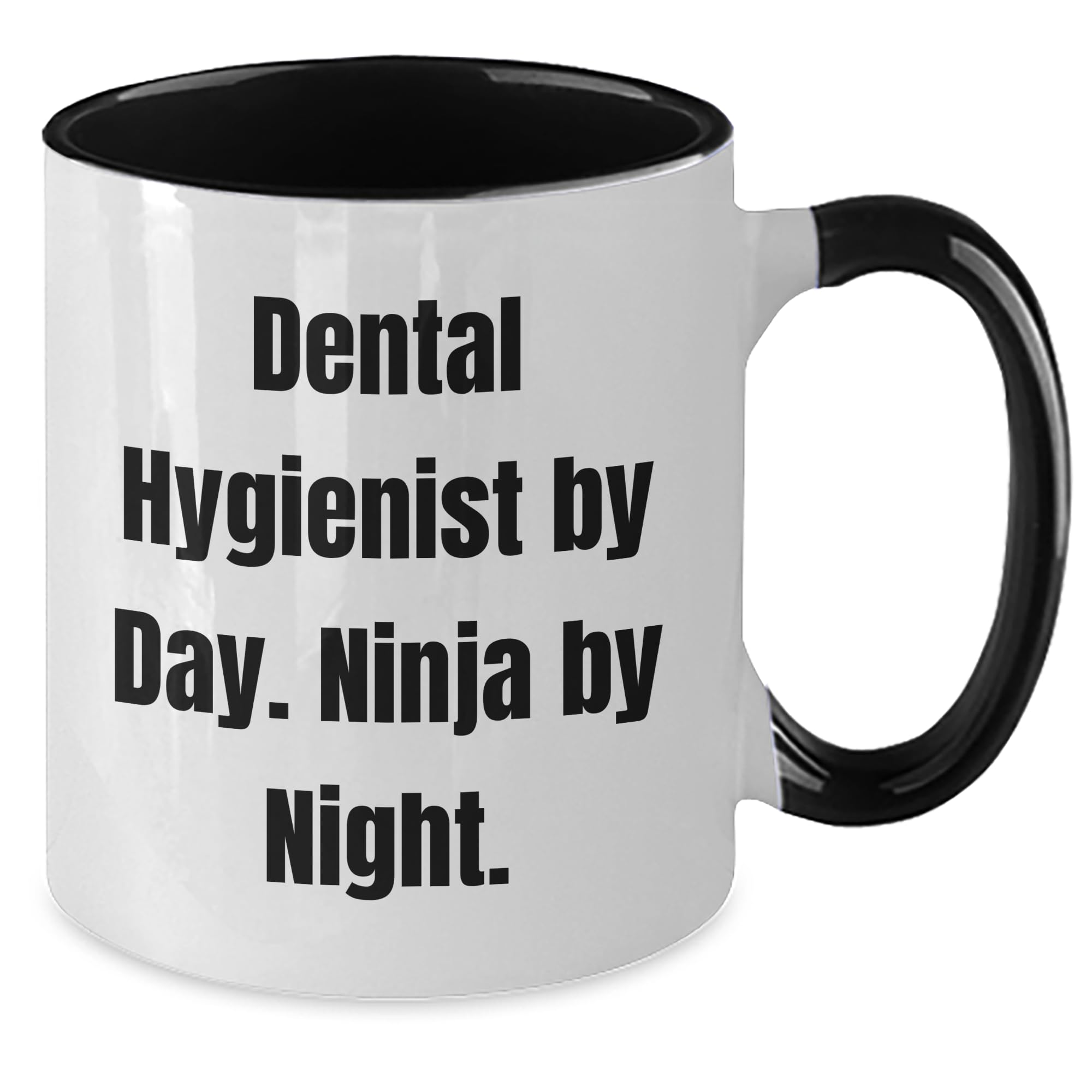 Inspirational Dental Hygienist Gifts For Graduation: Funny Two Tone Coffee Mug By Day Ninja By Night For Dental Hygiene Professionals