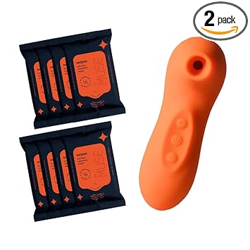 MyMuse Combo of Breeze Personal Body Massager for Women (Flaming Tangerine) & Swipes Cleansing Wipes For Women Pack of 8 (80 Wipes)