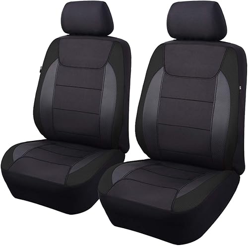 Flying Banner - Fundas para asiento de coche de fibra de carbono de calidad, de tela de malla, de piel sintética, deportiva, espalda baja, respaldo