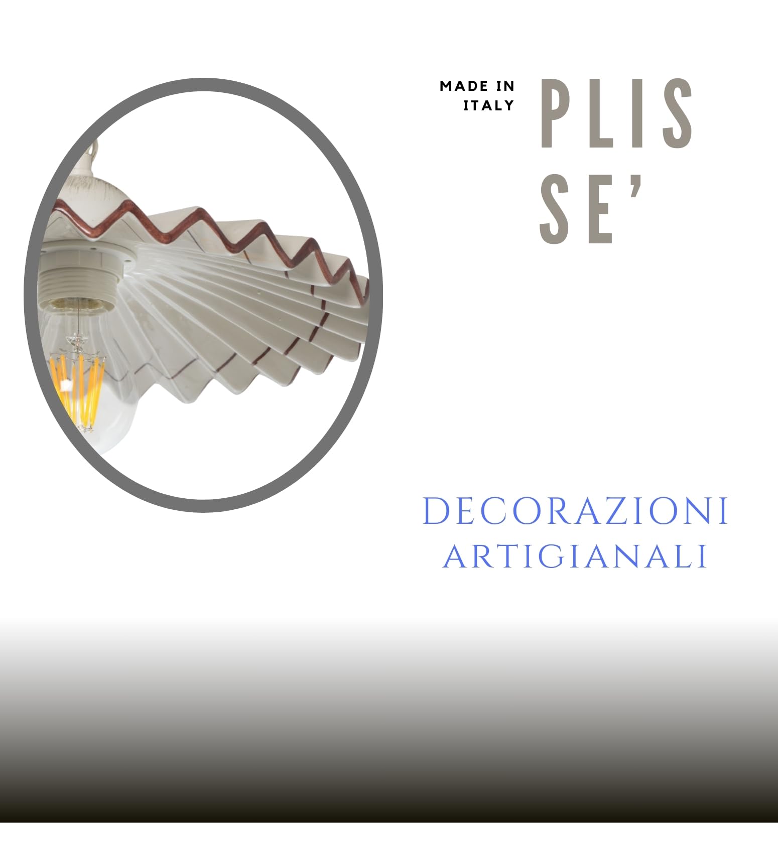 VANNI LAMPADARI - Lampadario a Sospensione Plissè- Lampadario Soggiorno in Ceramica- Lampadario Camera da Letto Decorato a Mano- Lampadario Rustico Taverna, Cucina- 30 cm, Marrone