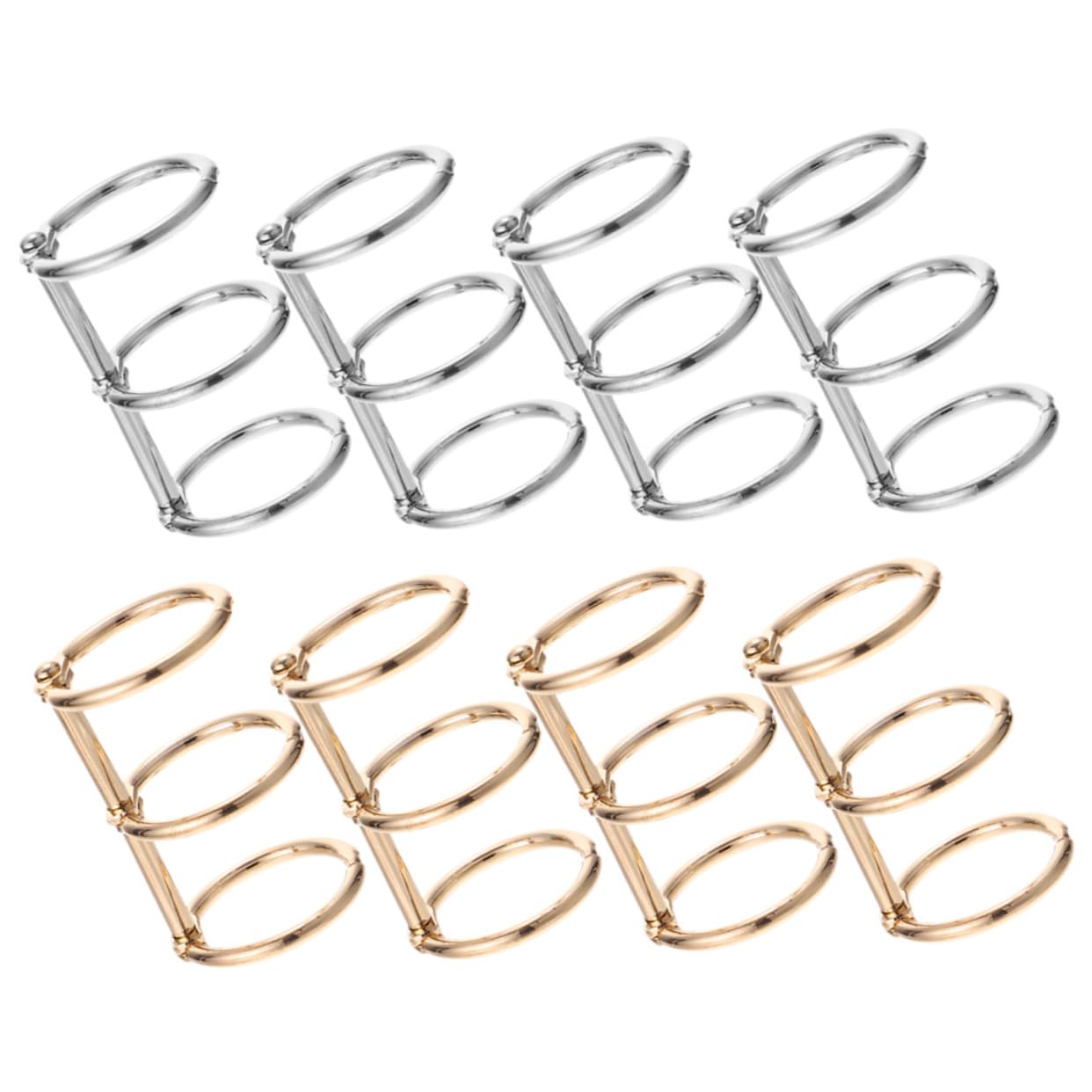 Gadpiparty 4 Set Anelli Di Carta in Metallo Raccoglitore Anelli Raccoglitori A Fogli Mobili Chiave Anello Anelli Di Metallo Per Flash Card Anelli Vincolanti Lega 8 Pezzi*4