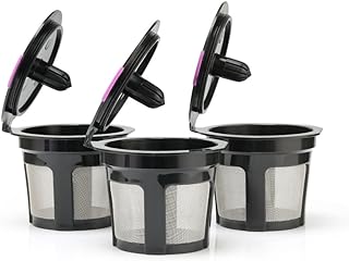 3 Cups/Pack K Filter Reusable Keurig Pod Refill Coffee Cups Empty Coffee Capsule Compatible for Keurig 2.0 & 1.0 Brewers