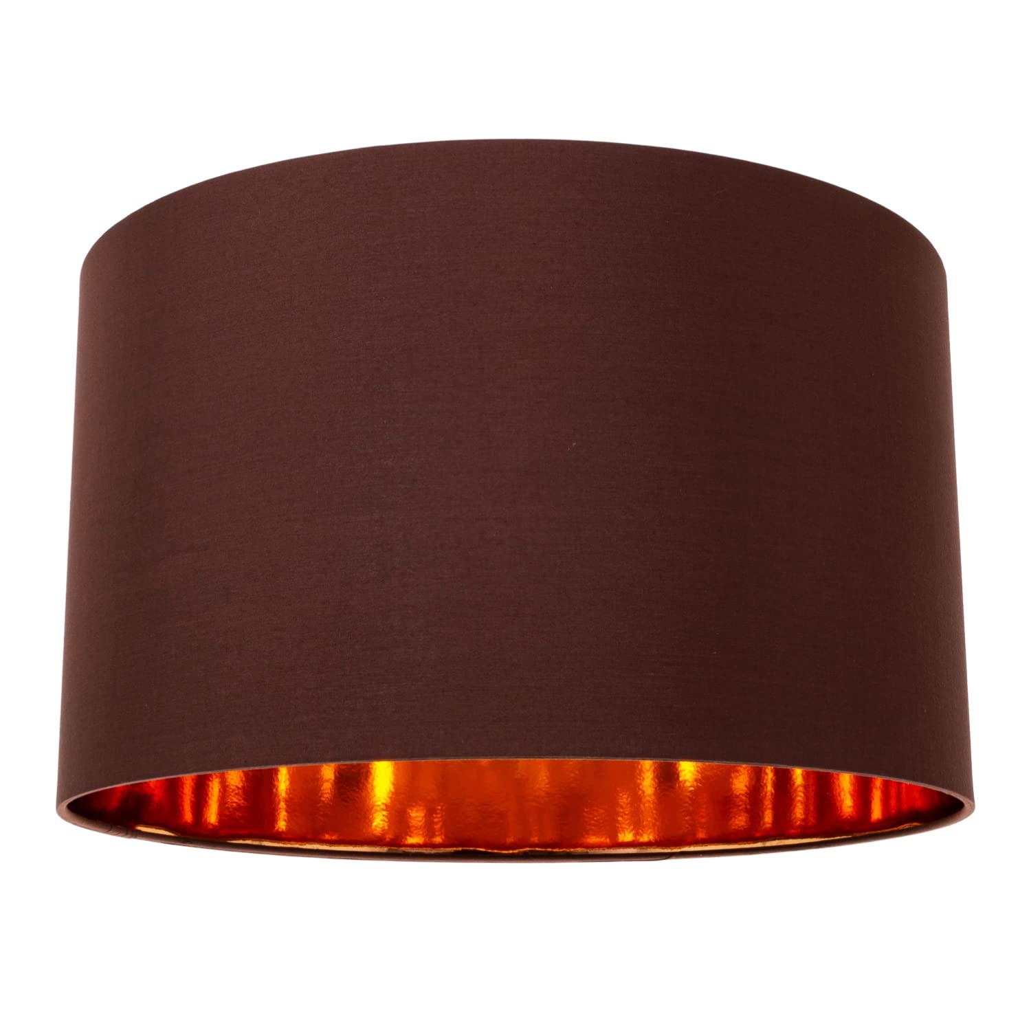 Contemporary and Chic Ochre Cotton 10" Table or Pendant Circular Drum Lamp Shade with Shiny Gold Inner - 60watt Maximum by Happy Homewares — view 44