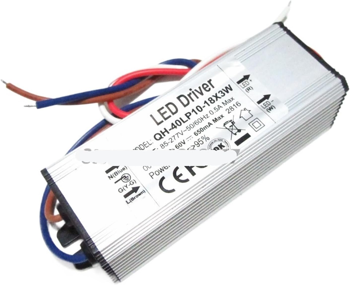 2 Pcs 3W-60W Isolated Waterproof LED Driver 600mA High Power Factor Lighting Transformer for Floodlight Power Supply(3-5x3w DC9-17V)