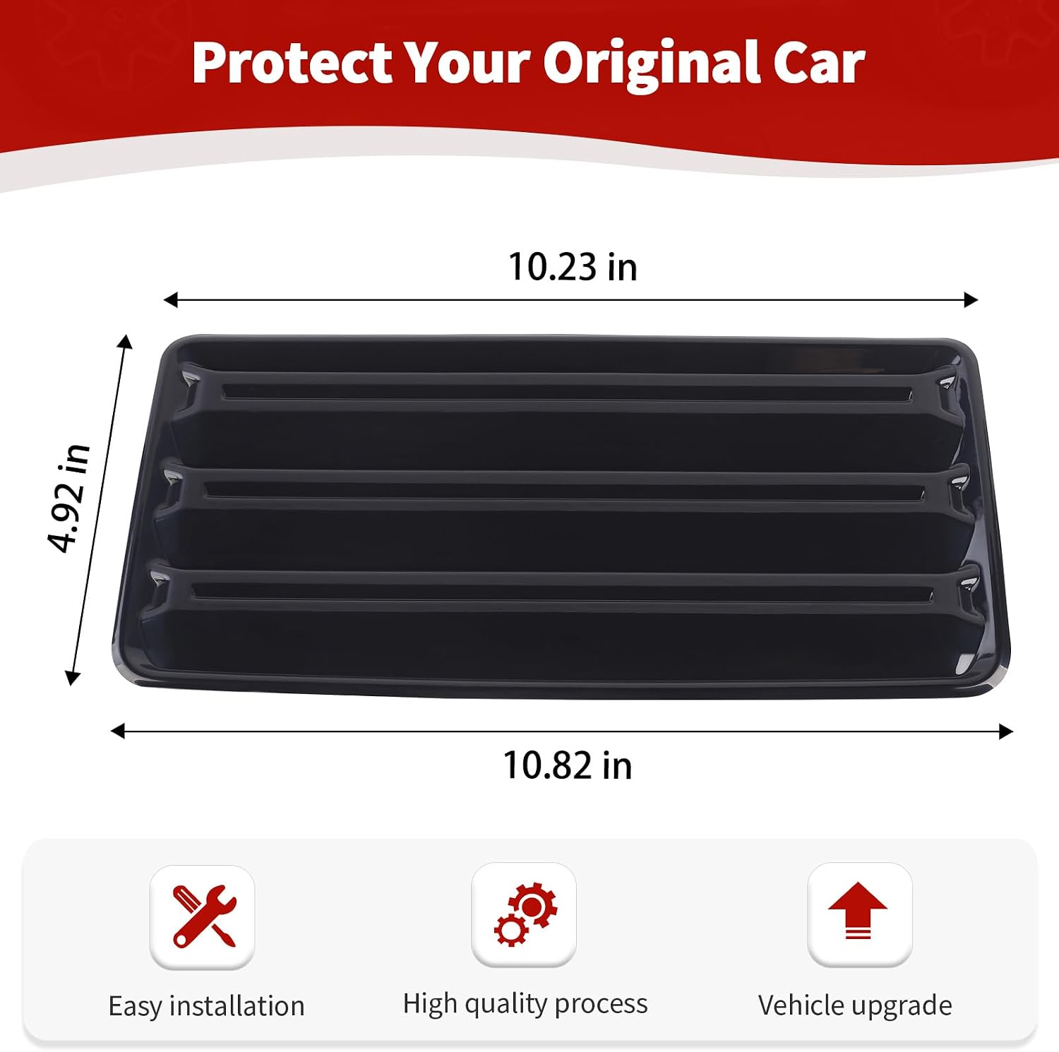 for Silverado Hood Scoops Trim Cover Decal Fit for Chevy Silverado 2022+ Black Exterior Accessories 1pc