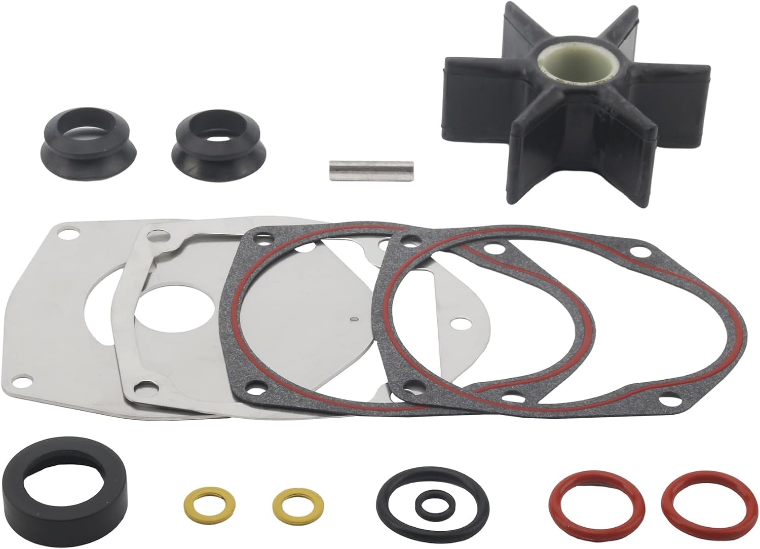 8M0100526 Water Pump Impeller Repair Kit for Mercury 40-250 HP Outboard Engine Cooling System Service Compatible with Honda 19021-ZW1-003 Replacement Sierra 18-3214 GLM Marine 12043