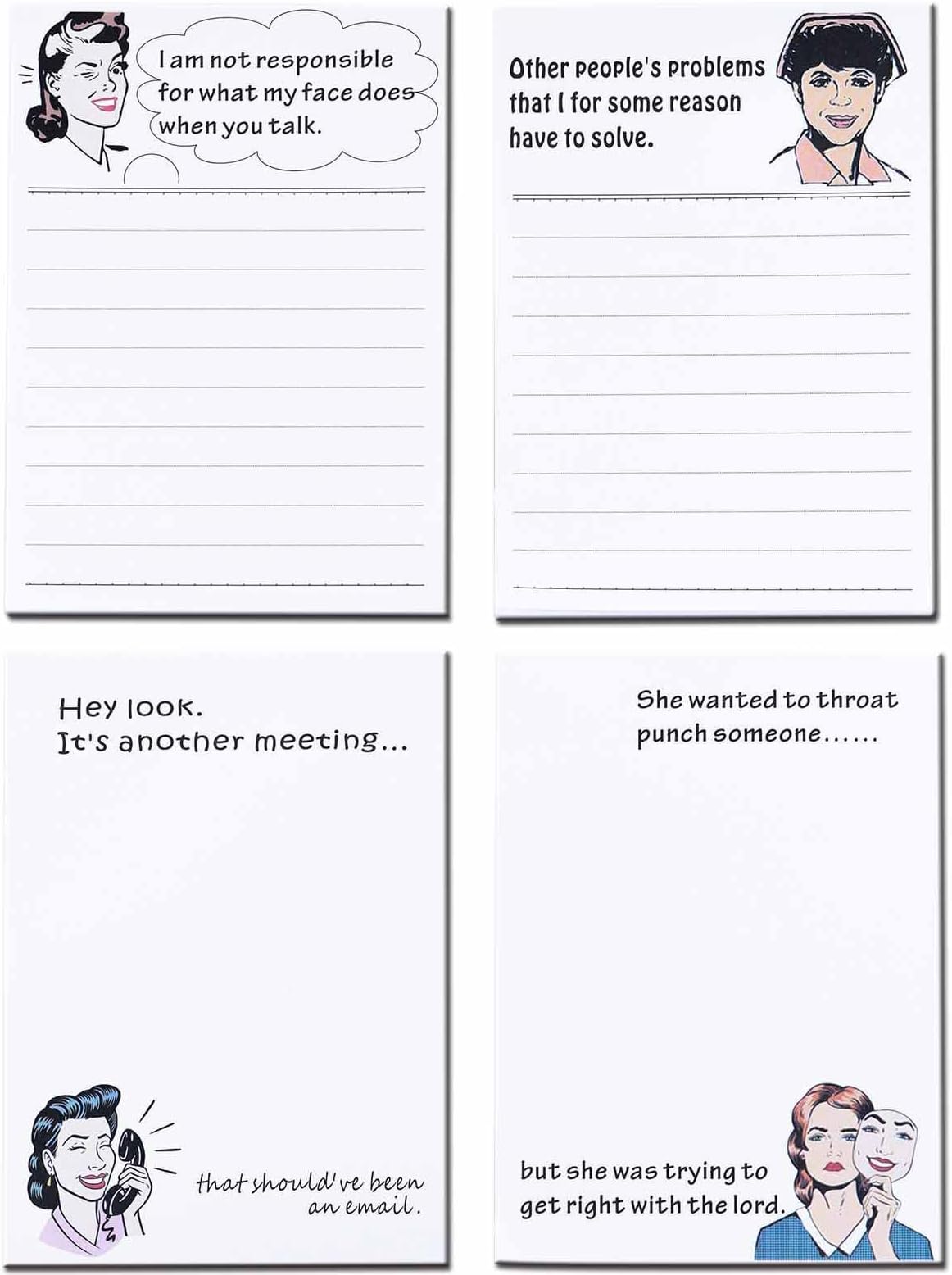Juvale 8 Pack Funny Notepads with Sarcastic Sayings