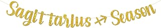 MonMon & Craft Sagittarius Season Banner/Sagittarius November December Birthday Party Deor/Constellation Birthday Party Decoration Supplies - Gold Glitter