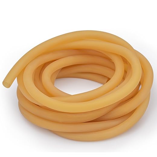 Famgee 16.4Ft Natural Pure Latex Rubber Tubing Tube Speargun Band Slingshot Catapult Surgical Laboratory Tube Rubber Hose Highly Elastic and Strong 5/16"IDx1/2"OD (8x12mm)