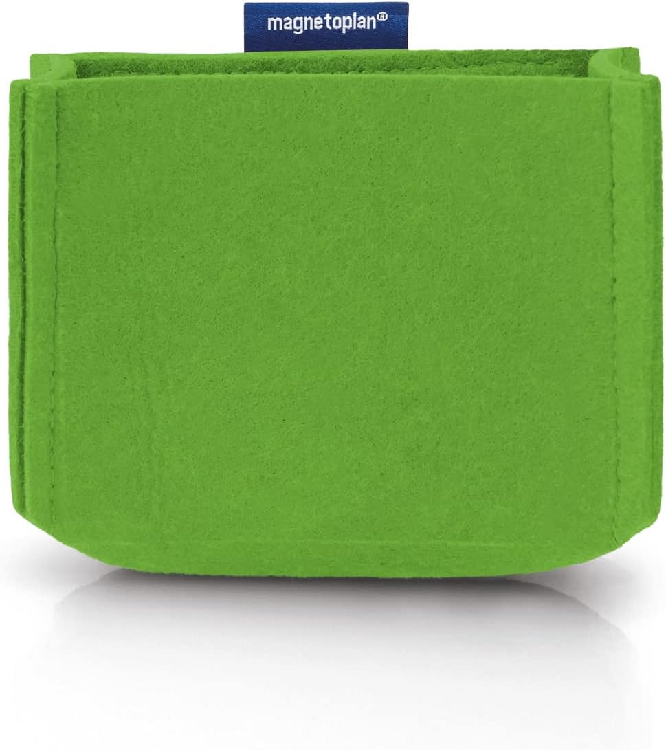 magnetoplan magnetoTray ecoAware, Green Magnetic Desk Organiser Made of 100% PET Felt, W x H x D 130 x 100 x 60 mm - Image 3