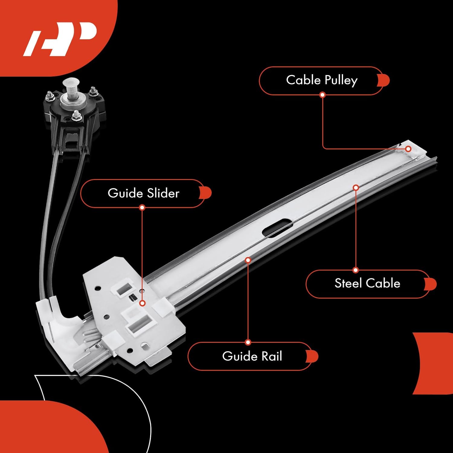 A-Premium Manual Window Regulator Compatible with Mazda B2000 1986-1987, B2200 1987-1993, B2600 1987-1993, Front Right Passenger Side