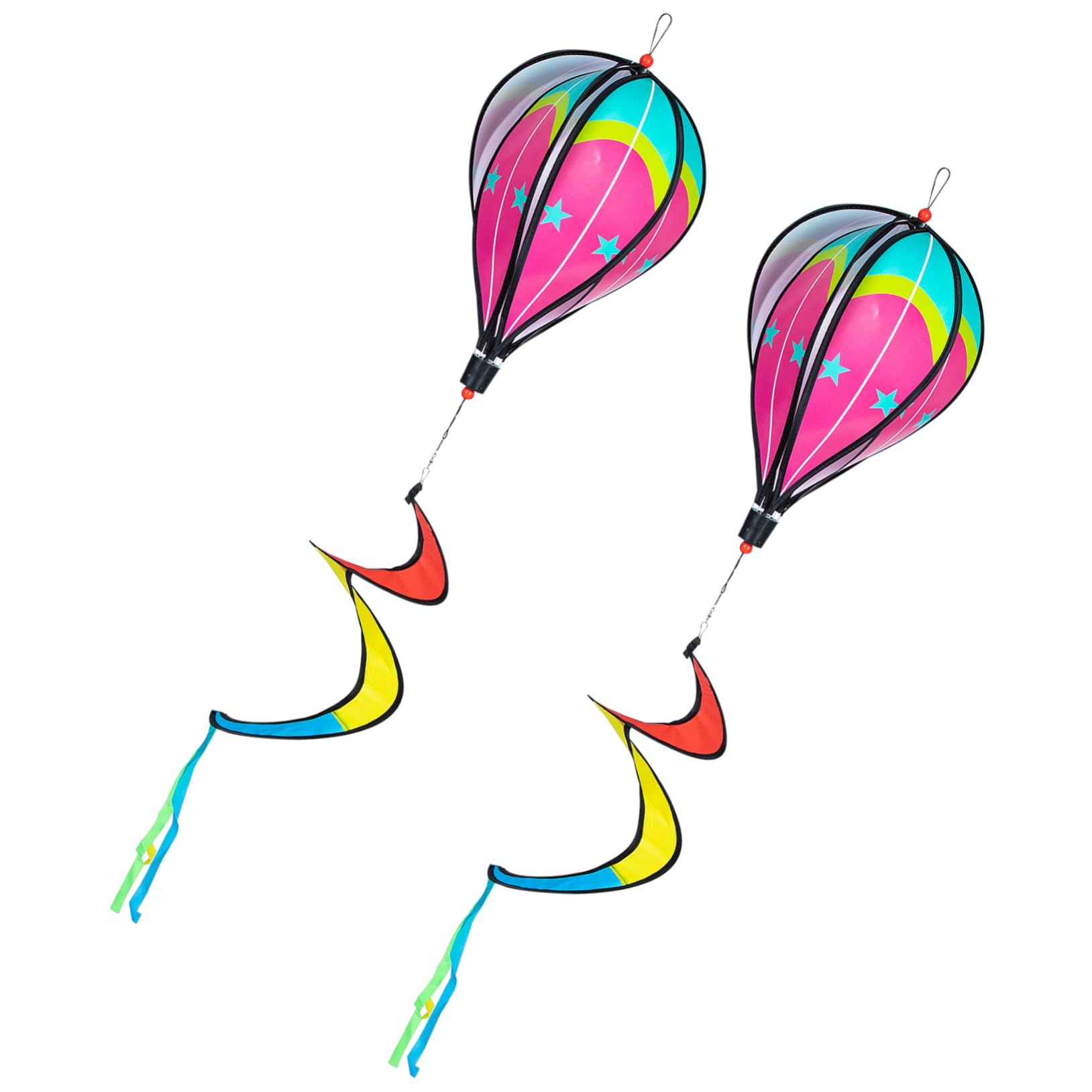 CAXUSD 2 x Garden Windmill Wind Socks for Hanging in the Garden Colourful Solar Lights Outdoor Garden Hanging Wind Dragon Hot Solar Plastic Outdoor Ornament Rotating