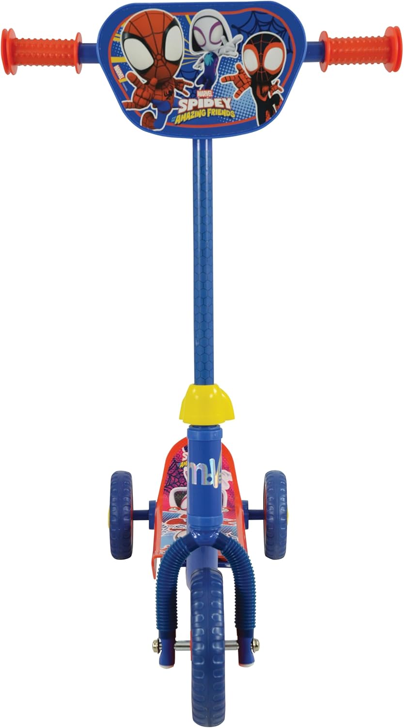 Spidey & His Amazing Friends 3 Wheel Kids Scooter | Officially Licensed for Ages 3 & Up | Adjustable Handlebar for Girls Boys | Childrens Spiderman Tri