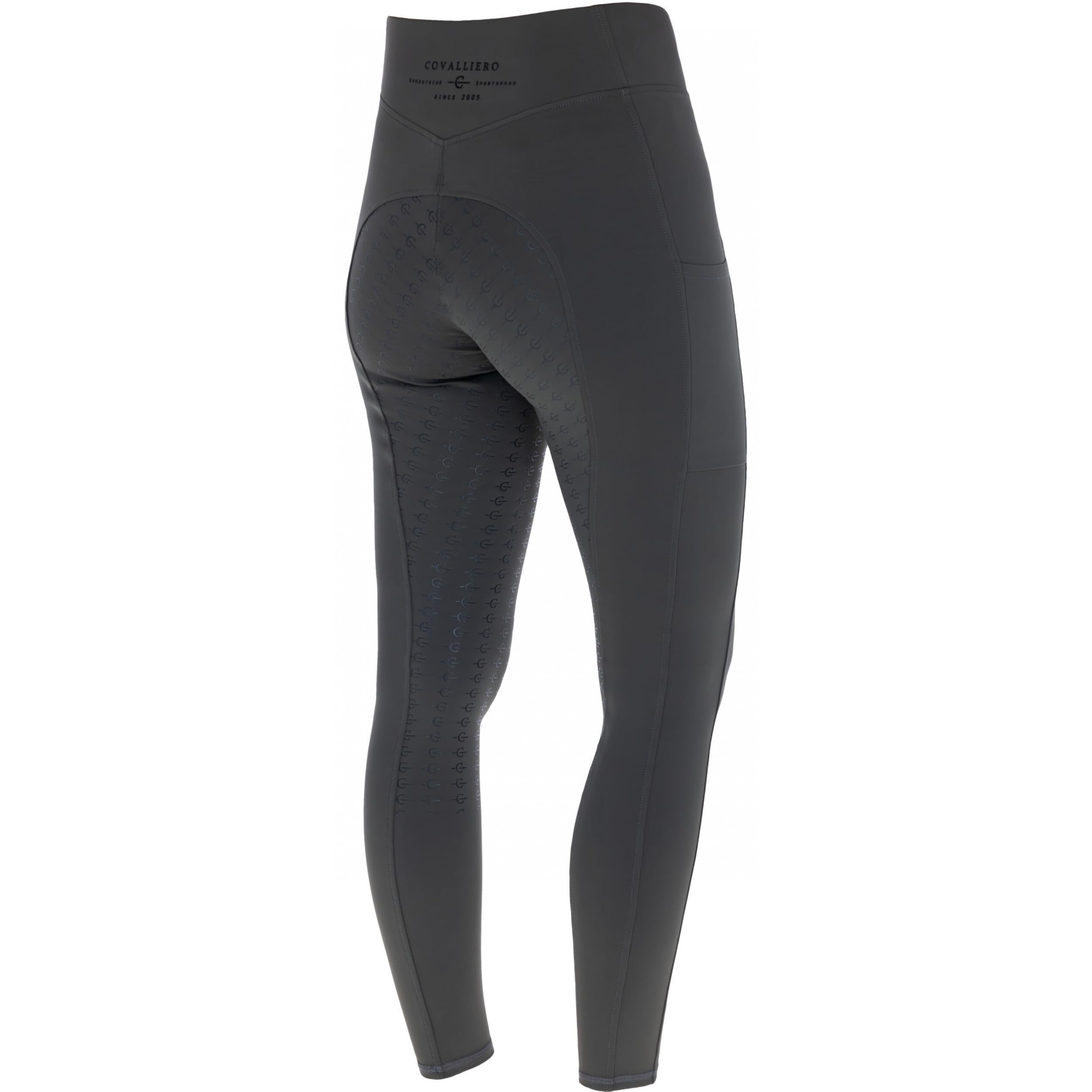 Covalliero - Damen Reitleggings Anniversary – Reithose mit 2 Handytaschen – atmungsaktive Reiterhose – formbeständig, weich & leicht – Reitbekleidung in Graphite & 6 Größen