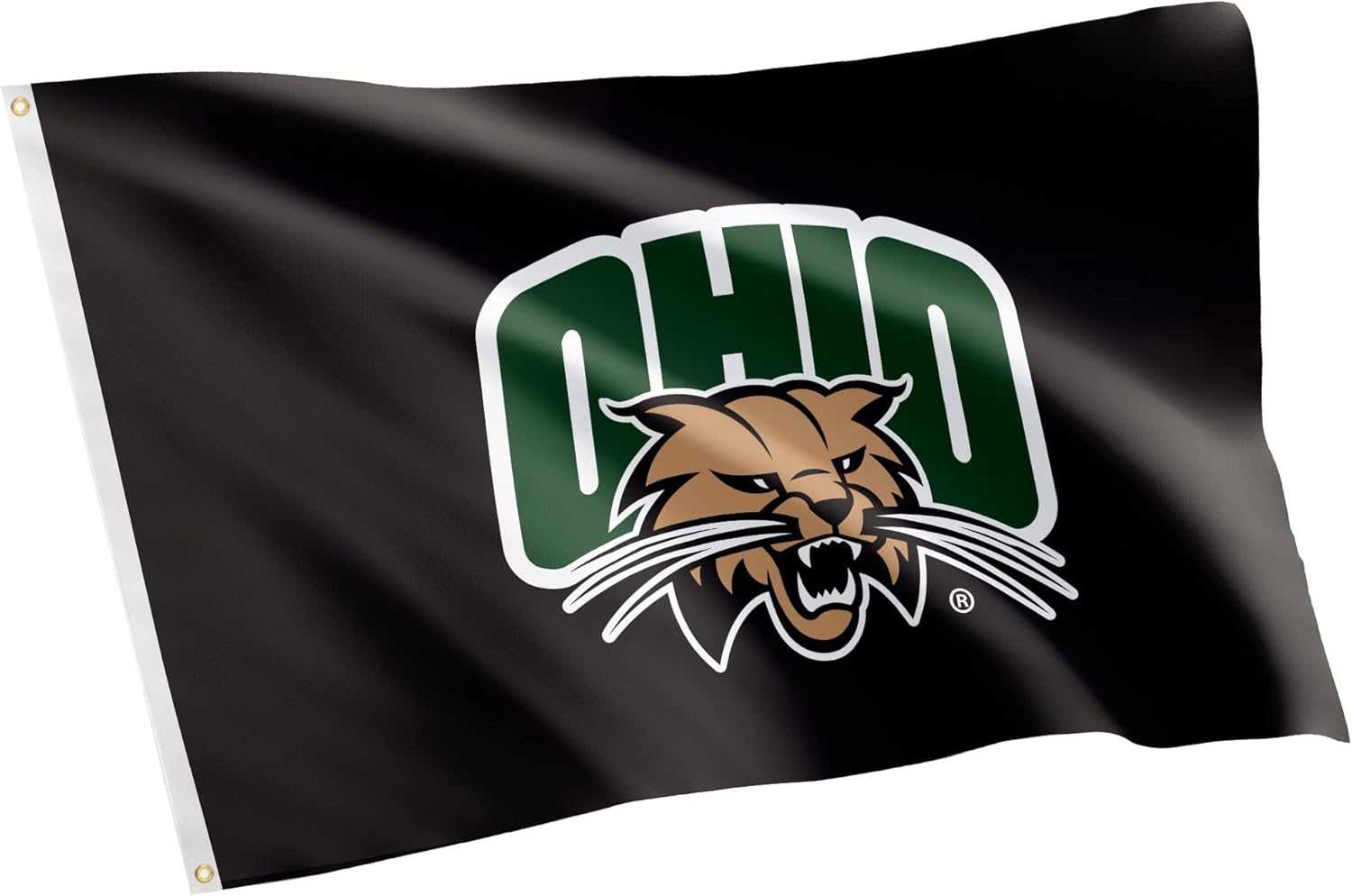 Desert Cactus Ohio University OU Flag - 3 x 5 Feet Bobcats Banner, Indoor/Outdoor Durable Fabric, 100% Polyester Design (Style 1)