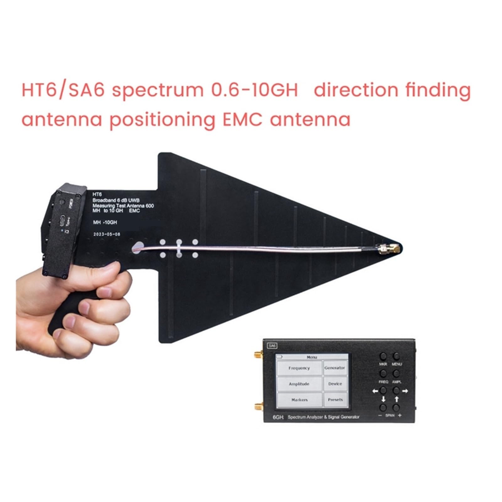 Analizator Widma SA6 6G + Zestaw Antenowy HT6 Ulepszony 2G 3G 4G LTE CDMA DCS GSM GPRS GLONASS Szeroki Zakres Zastosowań