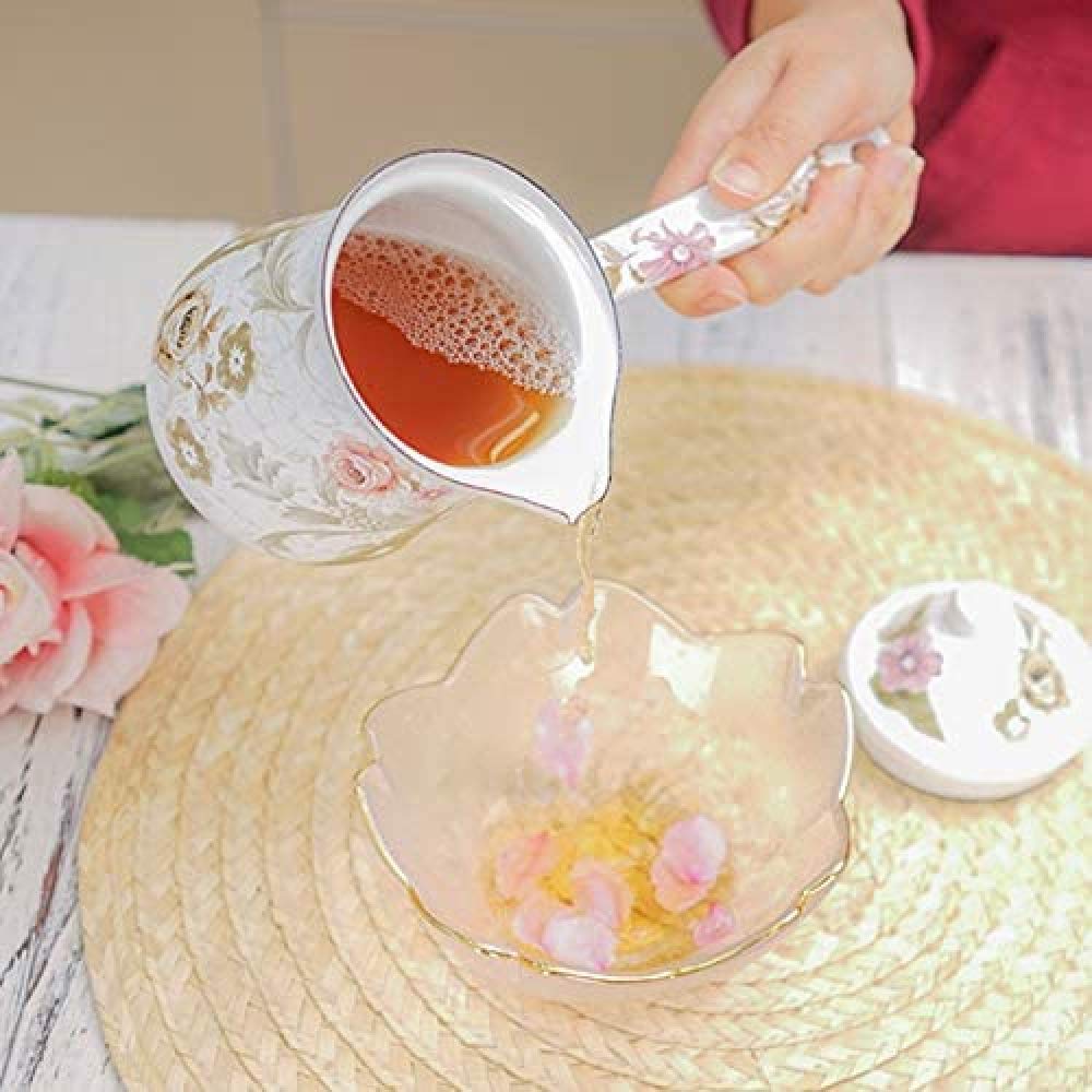 Kaffeekanne im türkischen Stil, Mini-Emaille, Vintage, kleine Milchkanne mit Deckel, Emaille, weiß,