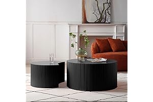 Black Round Coffee Table Set of 2