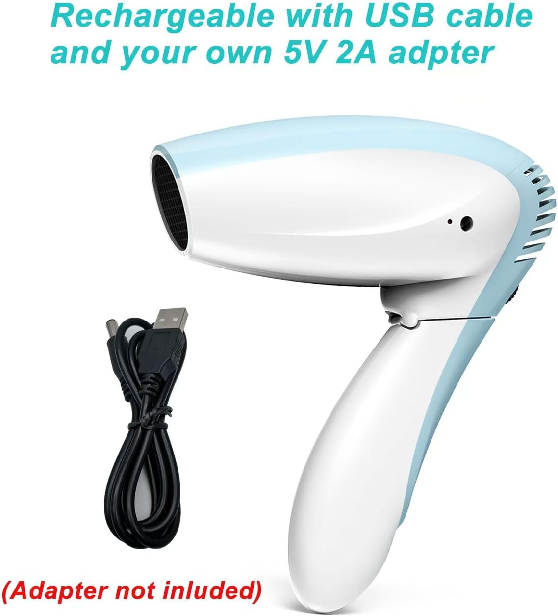 Cordless Hair Dryer, Wireless Blow Dryer, Only Cold Wind Battery Operated Hair Dryer, Rechargeable Portable Hairdryer for Indoor, Outdoor, Camping, Tourism