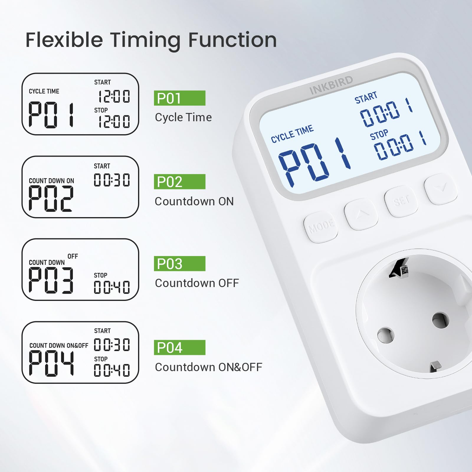 Inkbird C226T Termostato enchufable, Controlador de Temperatura Programable para Calefacción Refrigeración con Control de Tiempo, Función de Alarma y Memoria, Adecuado para Reptiles, Fermentación,