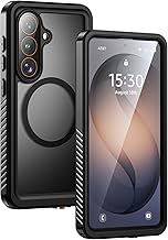 Lanhiem Magnetic for Samsung Galaxy S26 Ultra Case Waterproof, Built in Screen Protector & Camera Protection, [Fit for MagSafe] Full Body Dustproof Heavy Duty Translucent Matte Phone Case (Black)