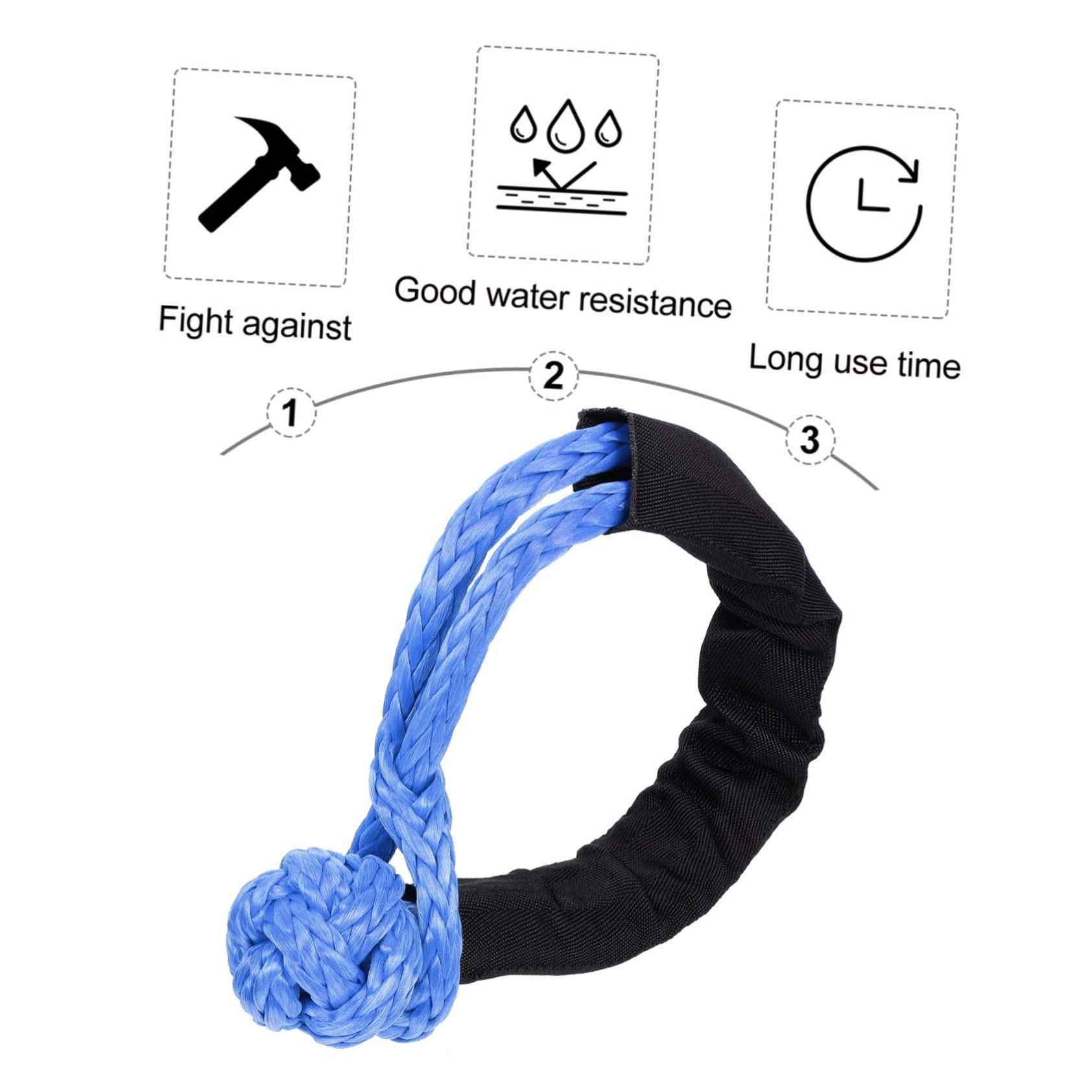 GRIRIW Heavy Duty Tow Straps Soft Shackle 17 Ton Capacity Portable Rope Shackle