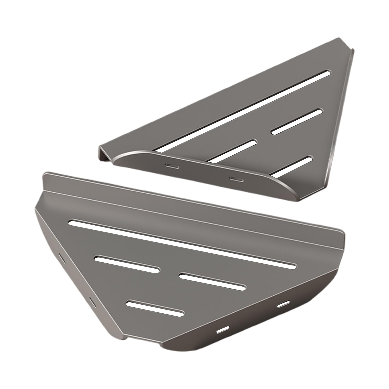 Wall-Mounted Corner Shower Caddy No Drilling Hanger Storage Rack Organizer Tray for Kitchen Bathroom Light Gray S