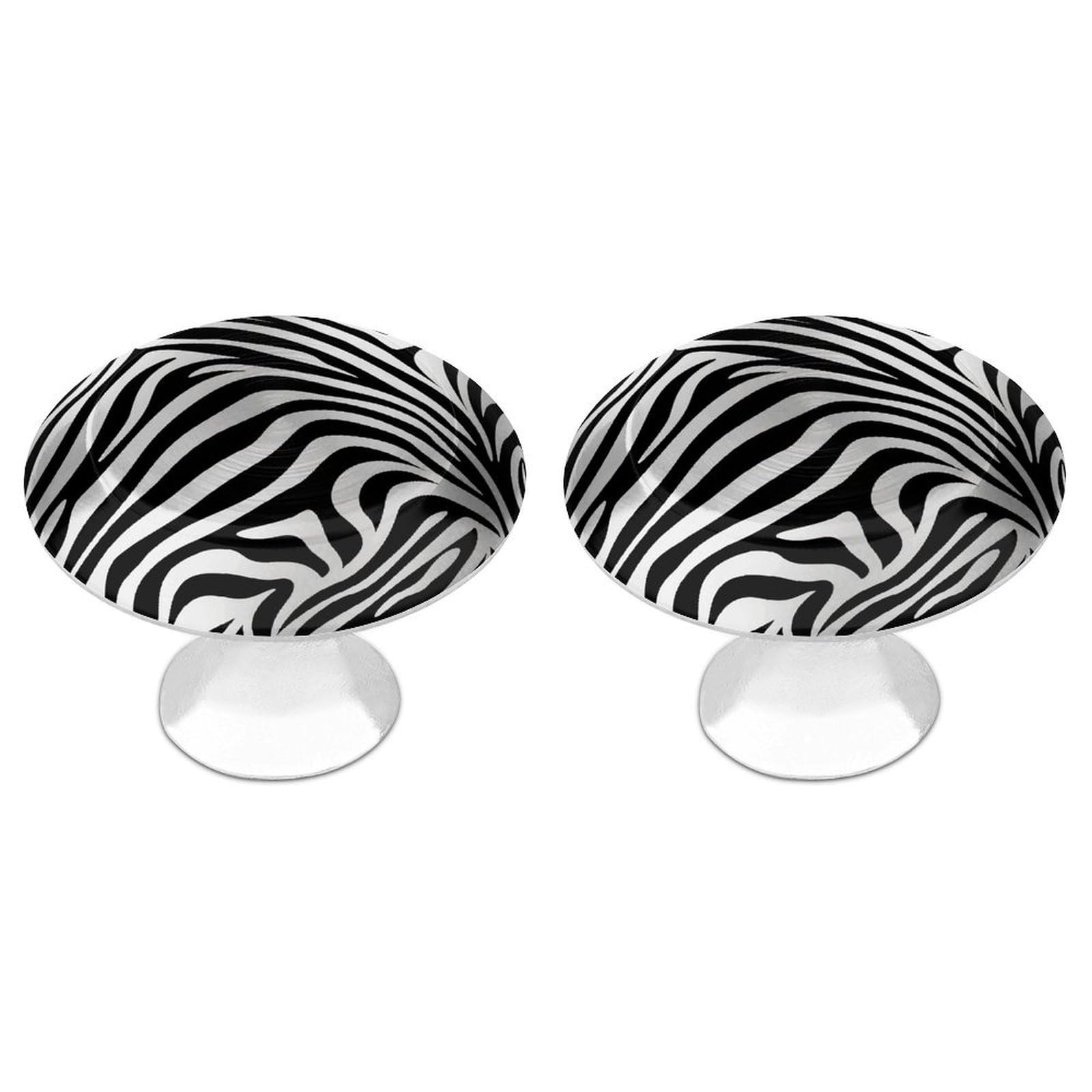 LOKLNEYK Drawer Handle Zebra Print Round Drawer Knob Handle Pulls for Cabinet Doors for Cupboard, Dresser, Closet and Bathroom, Modern Cabinet Hardware for Cabinets