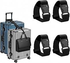 Frienda 4 Pcs Luggage Straps Add a Bag Luggage Connector Straps for Suitcase Travel Accessories Essentials to Connect Two Suitcase Adjustable Belt