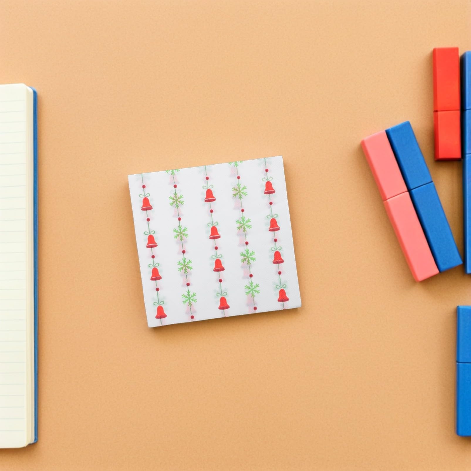 FOMIYES 120pezzi Tovaglioli di Carta Natalizi Rossi Motivo Campane Tovaglioli Usa e Getta per Feste di Natale da Tavolo per Unità