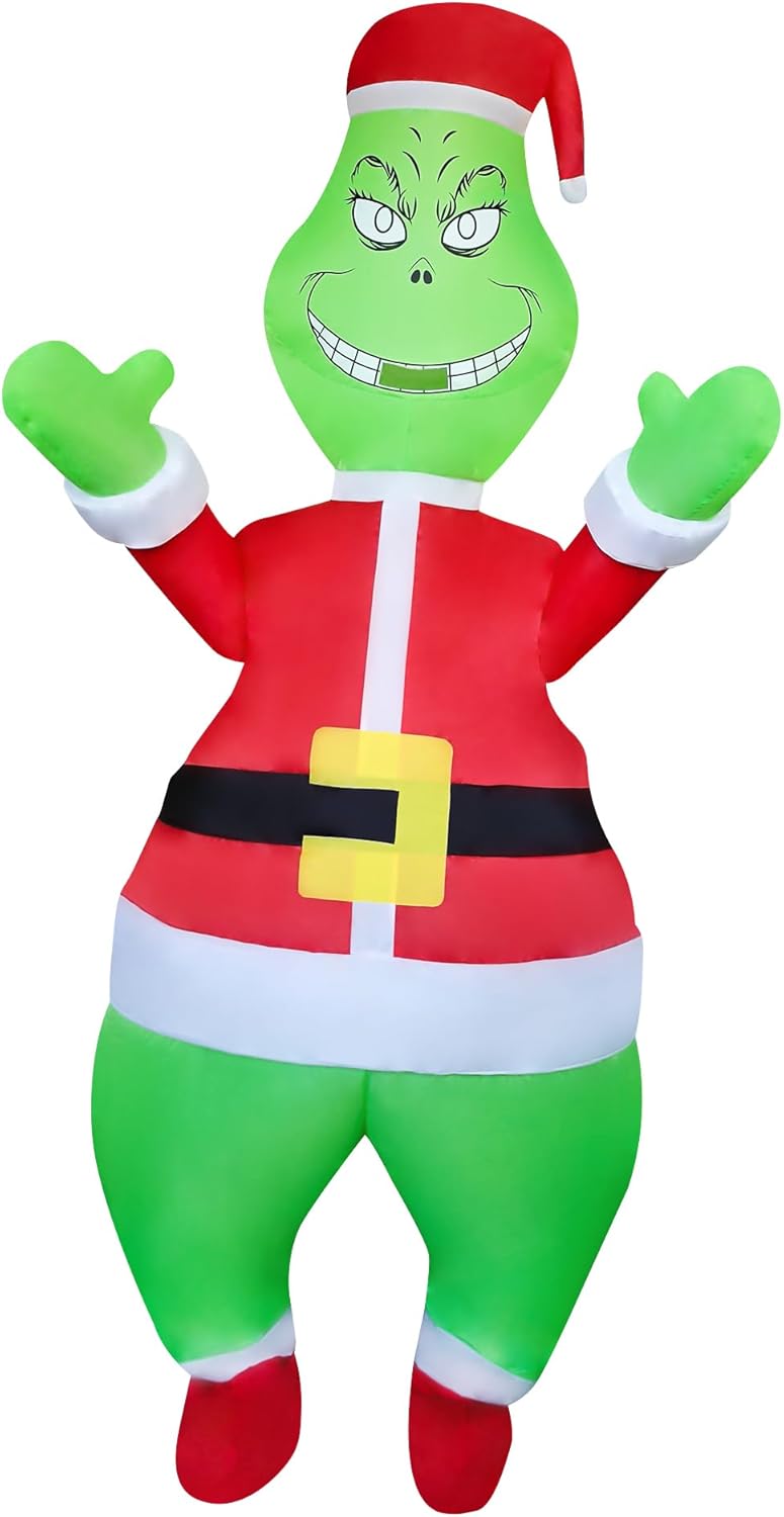 Funny Inflatable Santa Costume - Green Monster Blow-up Cosutme for Adults/Christmas Party/Parade - Image 4