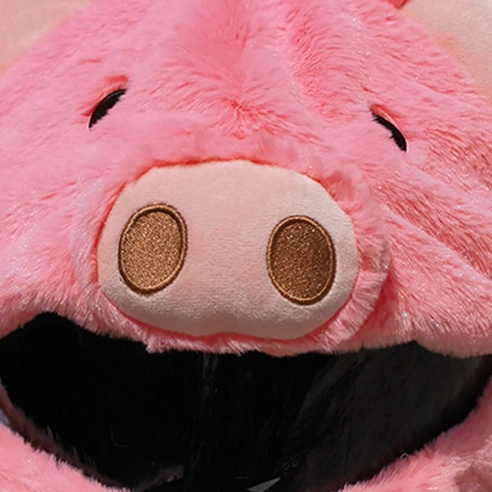 Plüsch Helmabdeckung Schwein Mit Ohren - Lustiges Motorrad Zubehör