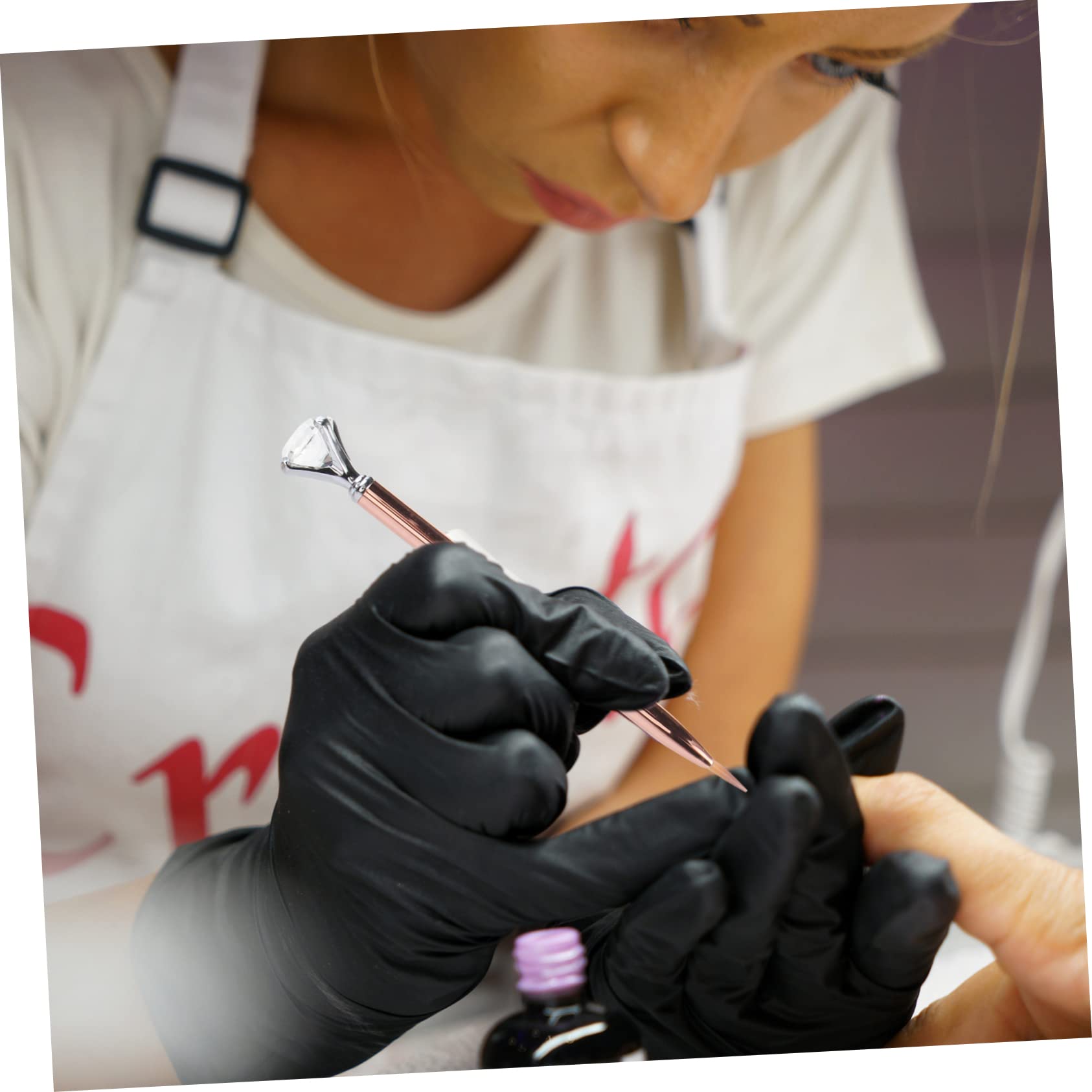Mipcase 2pezzi Pennelli Per Nail Art Con Punte Di Ricambio Manico Cristallo Strumento Per Disegnare Unghie Set Professionale Per Decorazioni Unghie e French Manicure