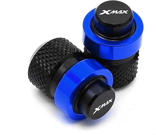Miniatura 10 de CNC aluminio Motorcycle Side Stand Kickstand Enlarge & Tire Valve Caps for Yamaha Xmax 250 300 2017-2021 (Color  A Set Blue)